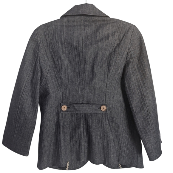 Piazza Sempione Cotton and Silk Luxury Denim Blazer Medium - Picture 5 of 11